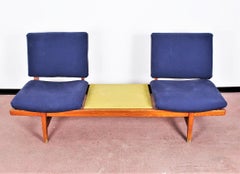 La Permanente Mobili Cantù Yellow and Blue Modular Two-Seat Bench Sofa, 1960s
