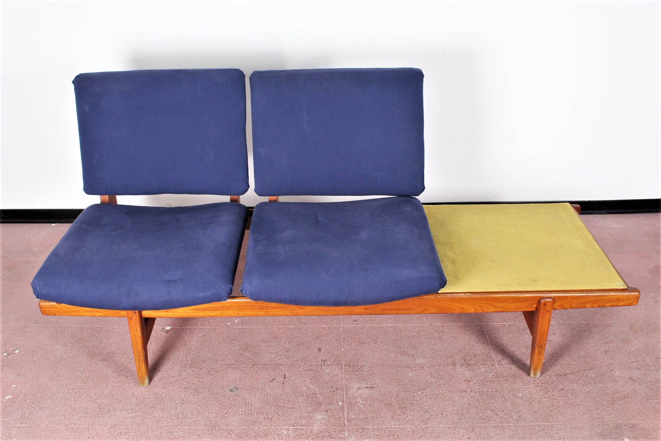 La Permanente Mobili Cantù Yellow and Blue Modular Two-Seat Bench Sofa, 1960s 2