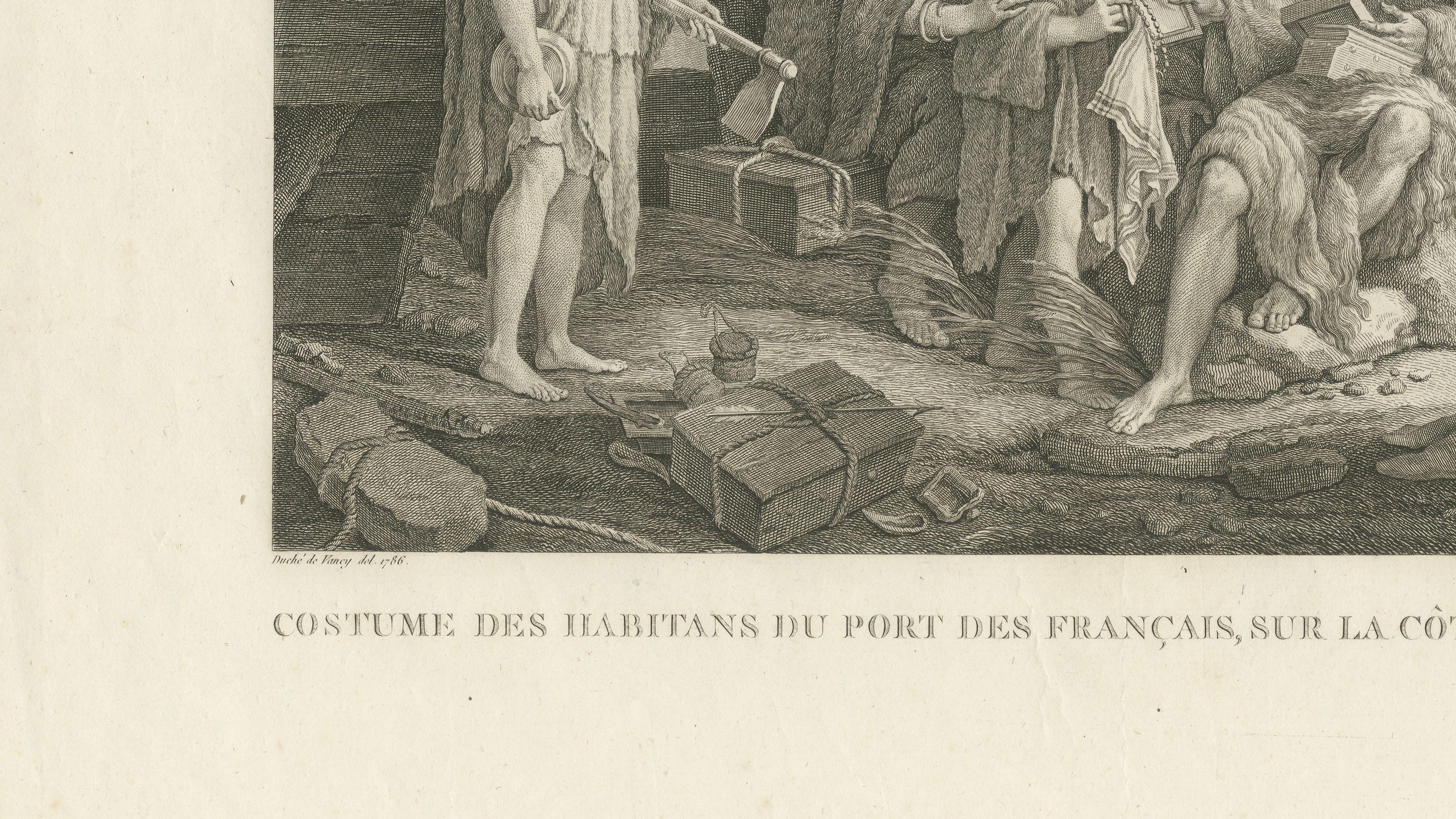 La Pérouse Alaska Tlingit Costume Engraving – French Expedition, 1797