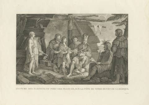 La Pérouse Alaska Tlingit Costume Engraving – French Expedition, 1797