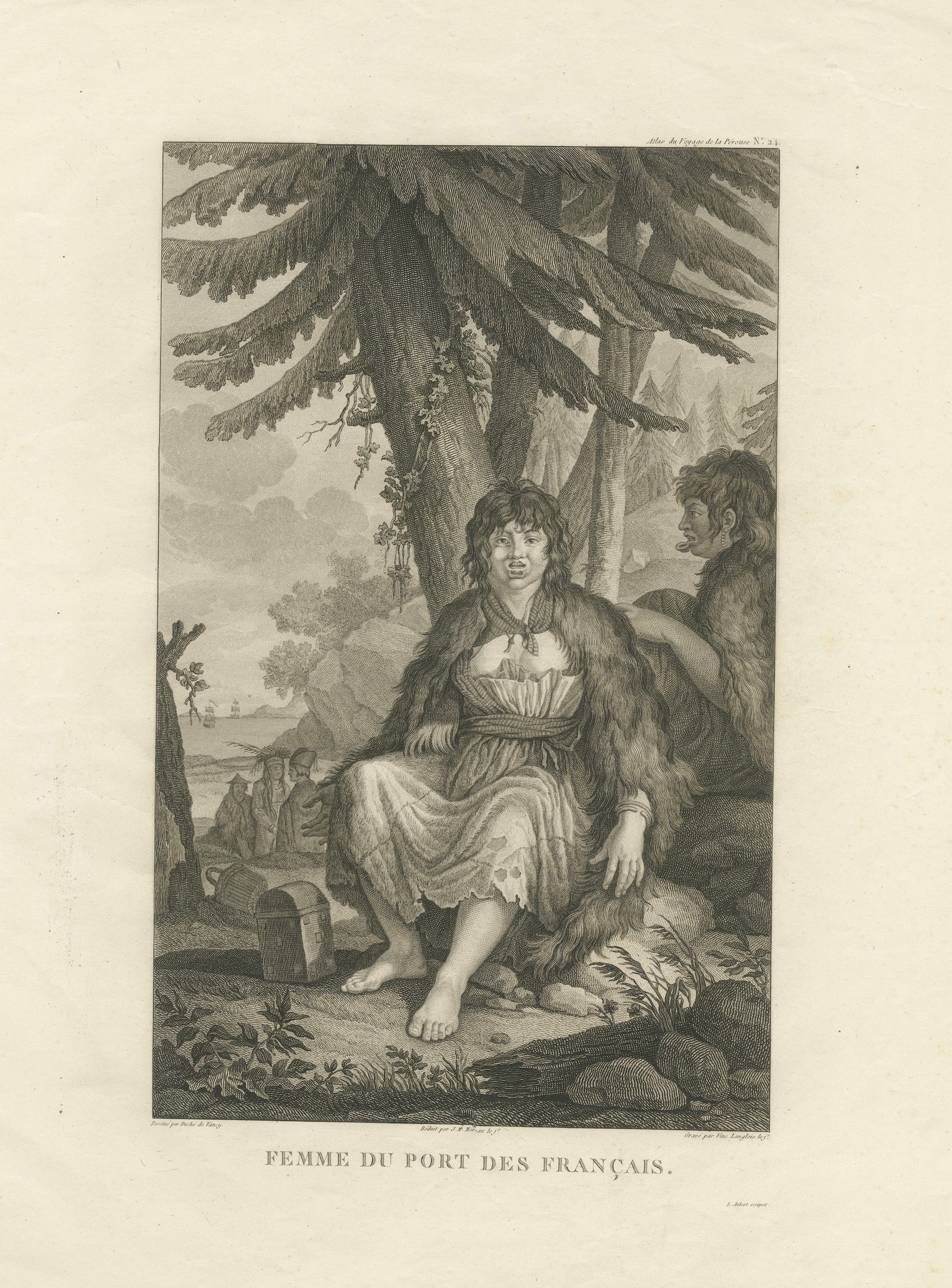 La Pérouse Alaska Tlingit Woman Portrait Engraving – 1797