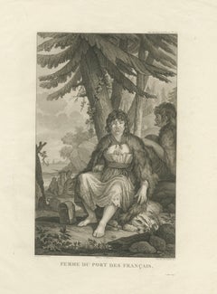 La Pérouse Alaska Tlingit Woman Portrait Engraving – 1797