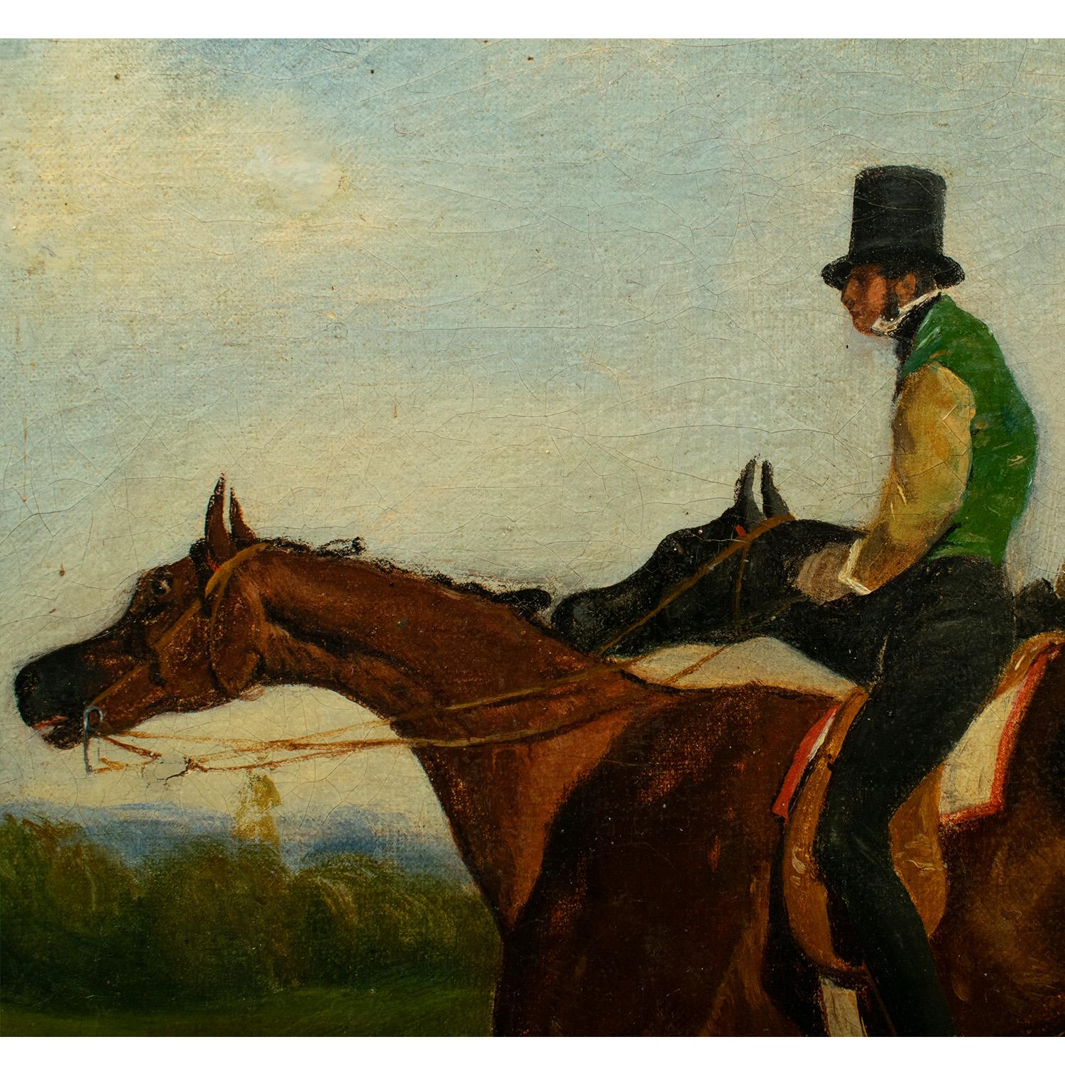 La Petite Course No. 9 Pferderennen - Öl auf Leinwand nach Alfred de Dreux. um 1842 (Französisch) im Angebot
