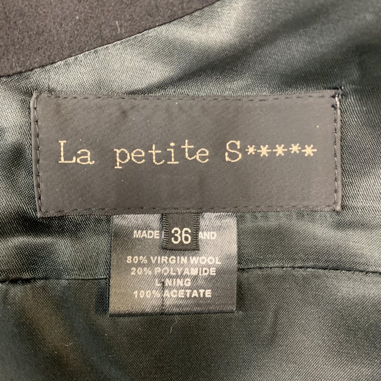 LA PETITE S***** Size 0 Black Virgin Wool Blend One Shoulder Cocktail ...