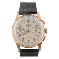 La Phare 18K Rose Gold Men's Hand-Windng Chronograph 17 Jewel Watch Leather Band