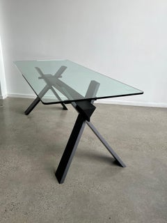 La Piana Italian Glass Table by Alfredo Simonit and Girgio Del Piero for Bross