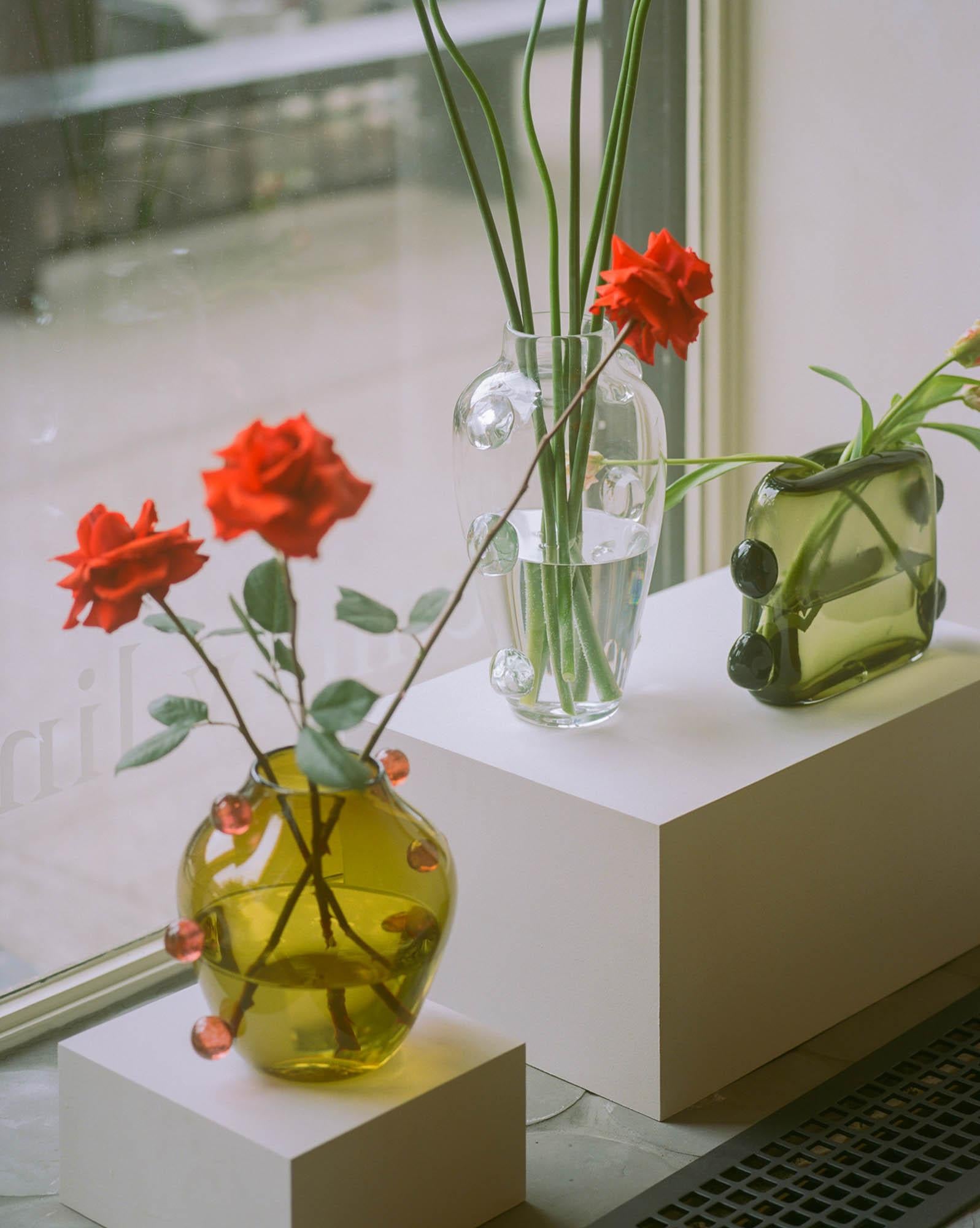 American La Pierre Hand Blown Glass Vase by Sophie Lou Jacobsen For Sale