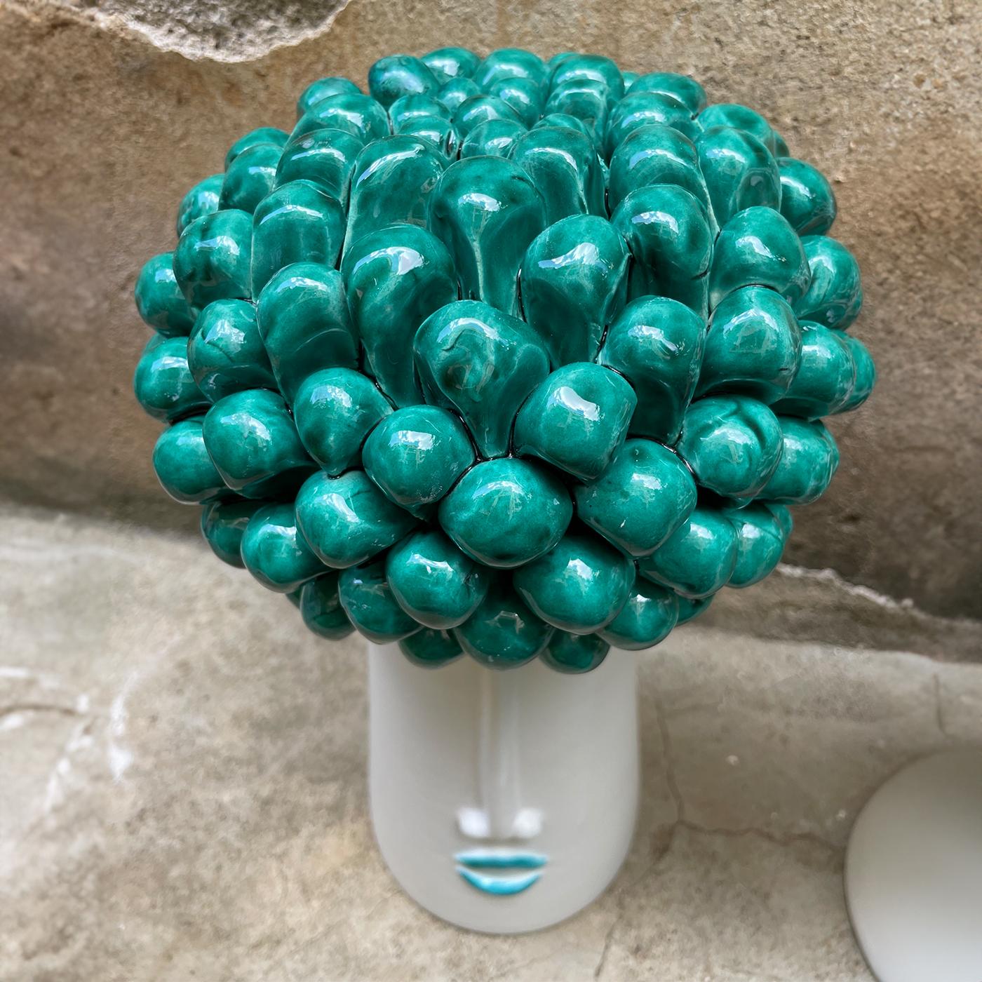 Ceramic La Pigna in Verde Decorative Box For Sale