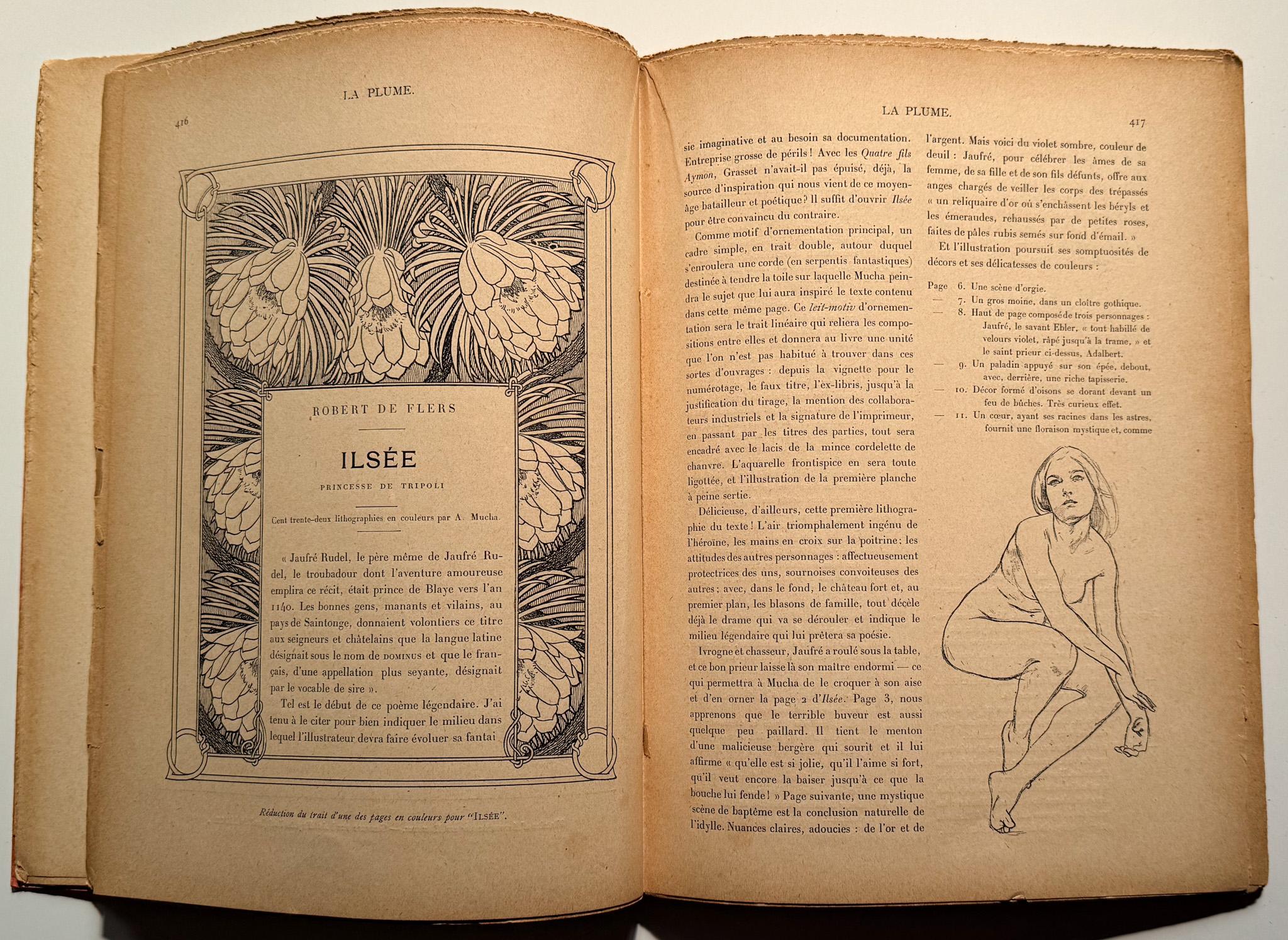 Francese La Plume, numero speciale dedicato ad Alphonse Mucha in vendita