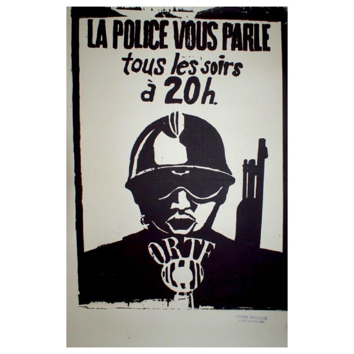 La Police Vous Parle Tous Les Soirs À 20 H May 1968 Original Vintage Poster