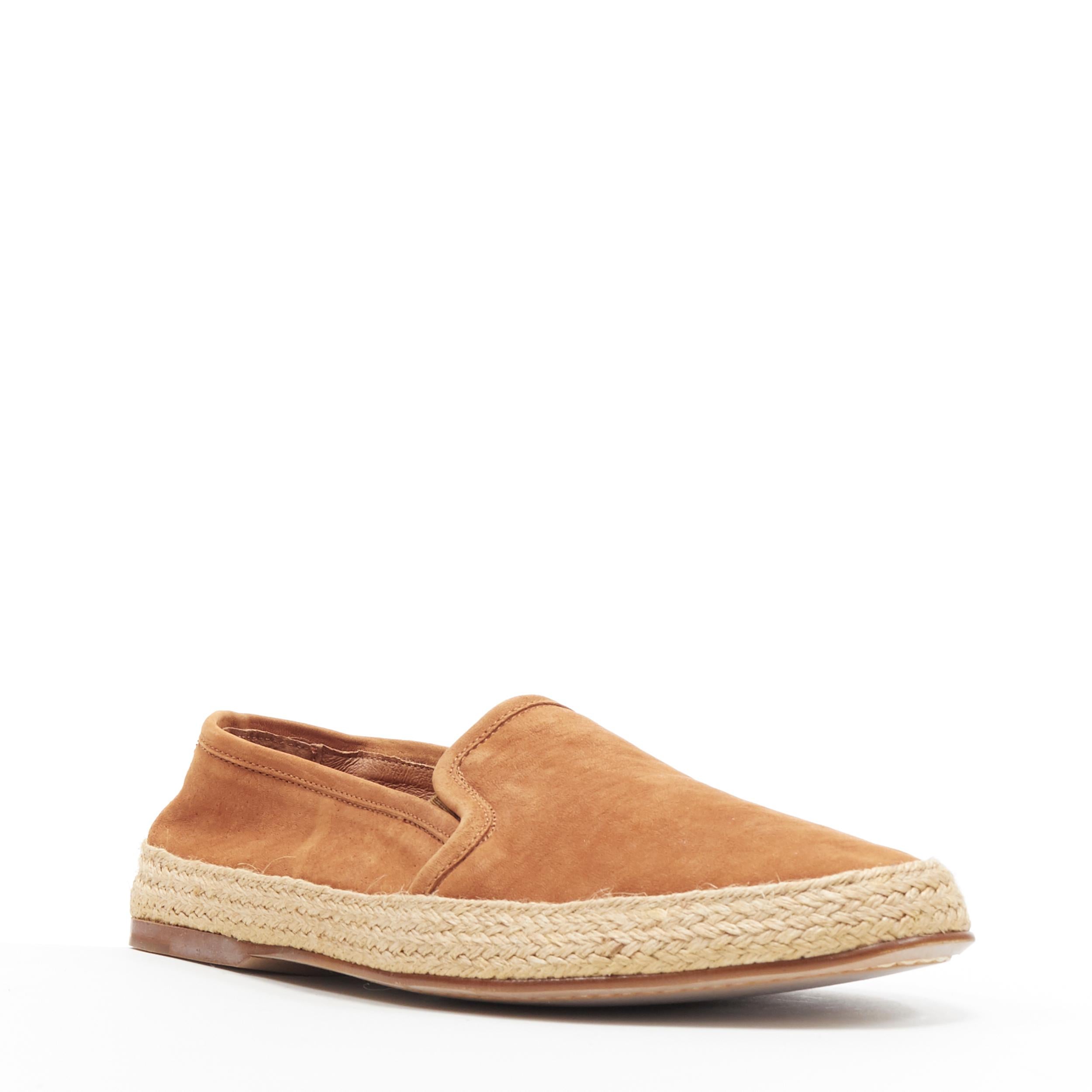 LA PORTEGNA Dani Yute brandy brown jute espadrille slip on shoes EU41
Reference: TGAS/A05777
Brand: La Portegna
Model: Espadrille
Material: Suede
Color: Brown
Pattern: Solid
Extra Details: Brown suede leather upper. Jute sole. Stretch fit.
Made in: