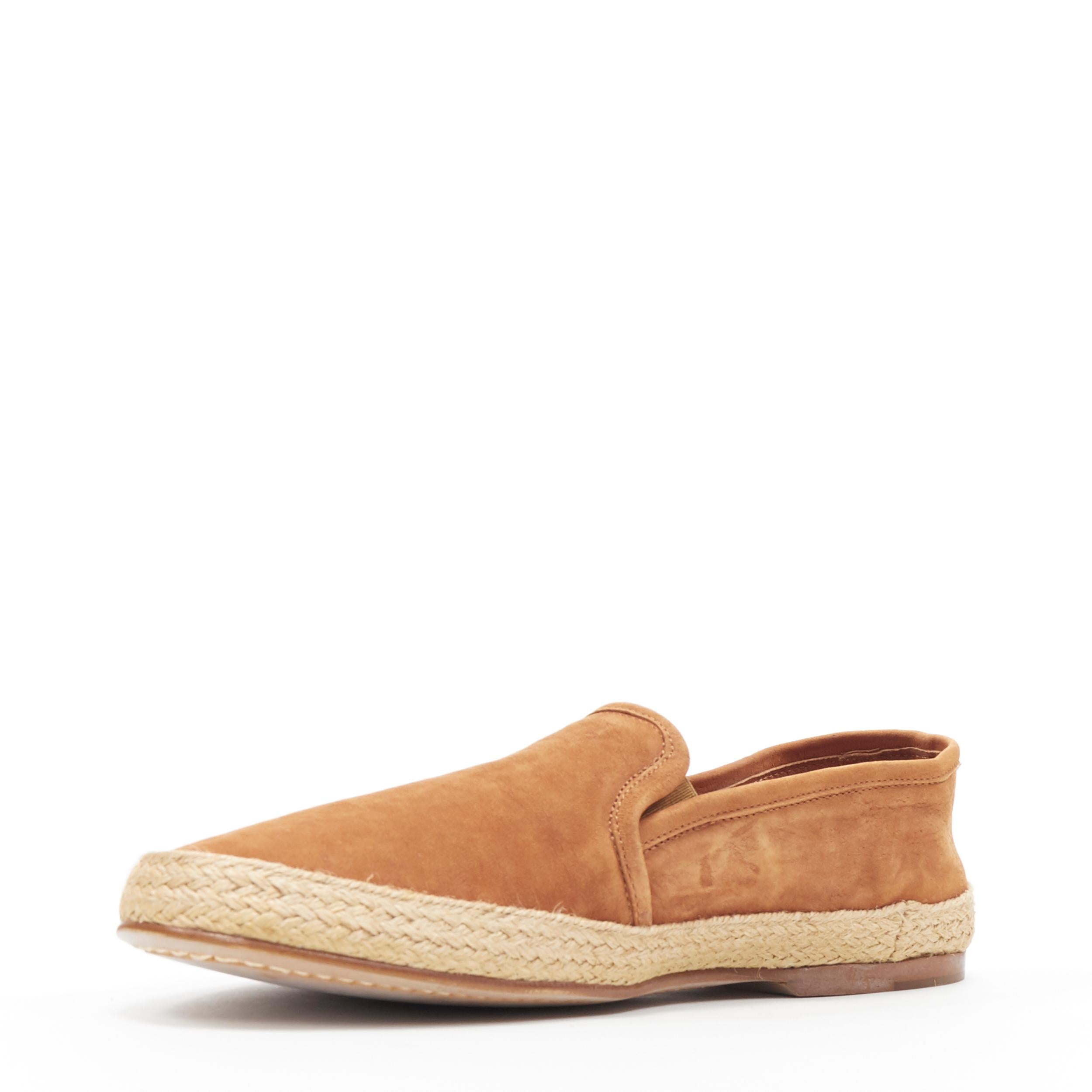 LA PORTEGNA Dani Yute brandy brown jute espadrille slip on shoes EU41 1