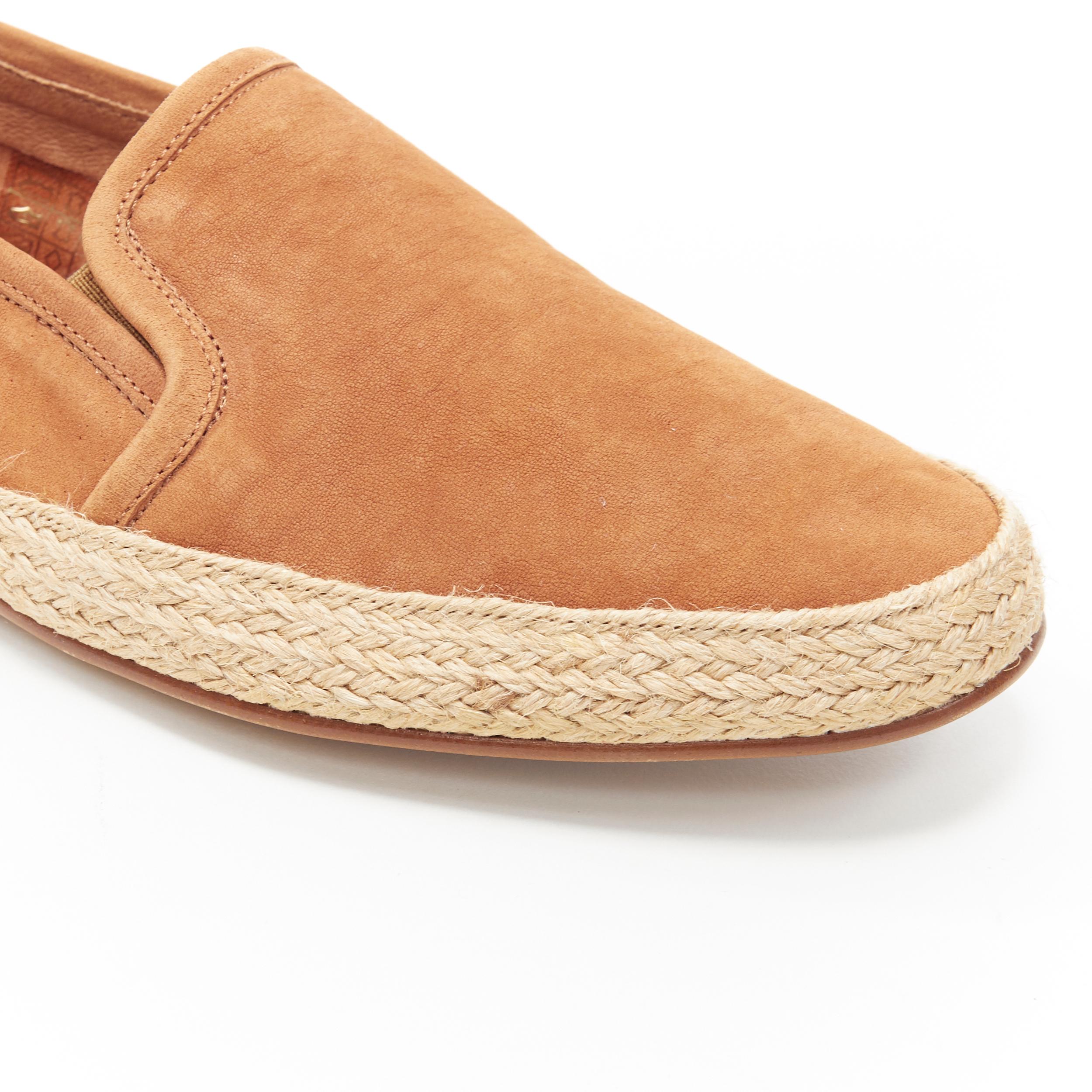 LA PORTEGNA Dani Yute brandy brown jute espadrille slip on shoes EU41 3