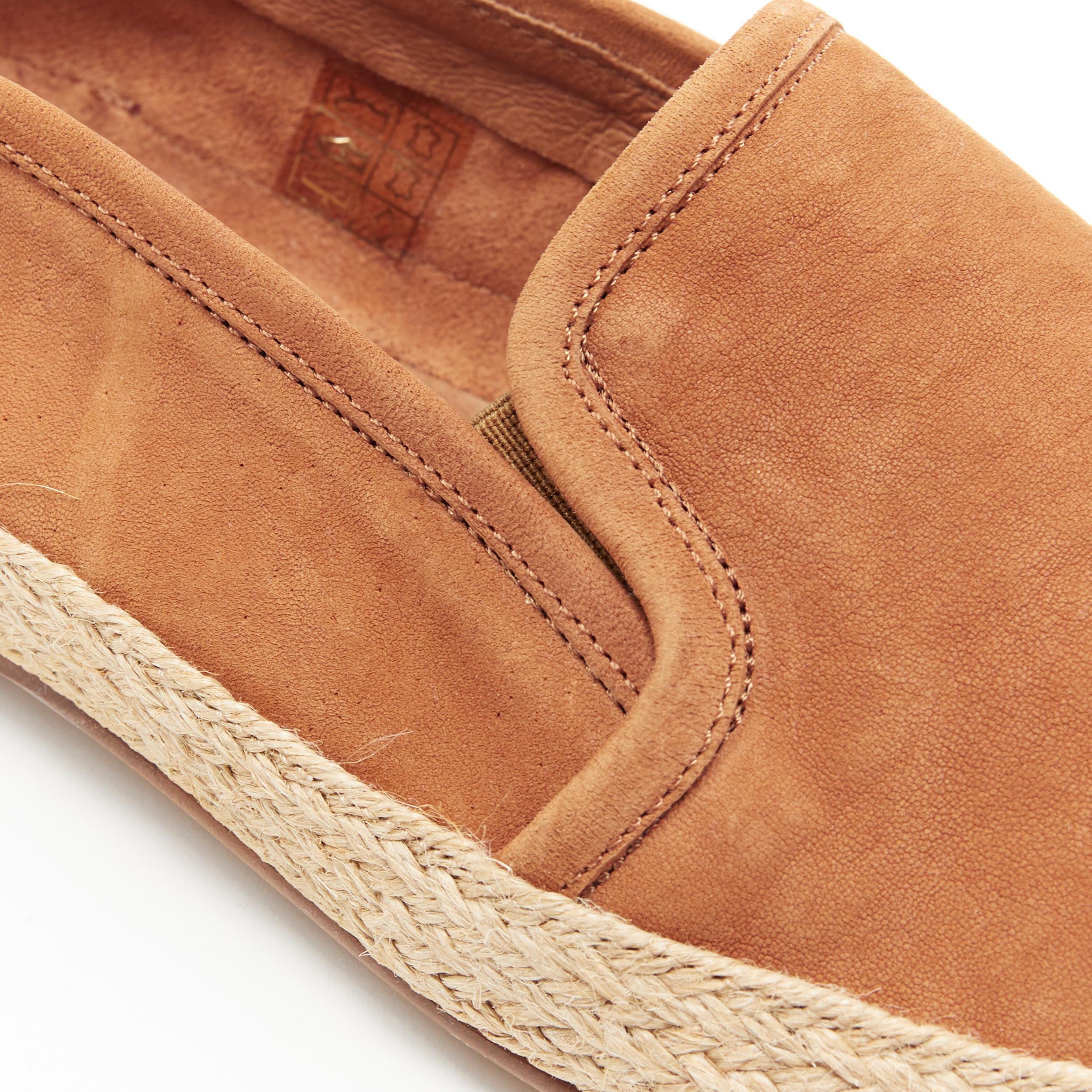 LA PORTEGNA Dani Yute brandy brown jute espadrille slip on shoes EU41 For Sale 3