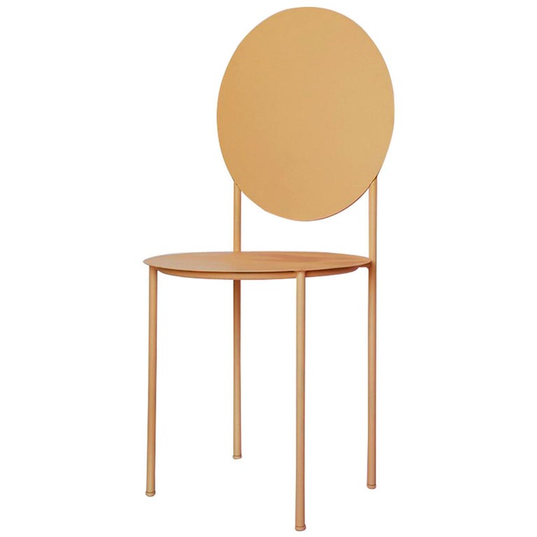 La Prima Dining or Side Chair in Powder-Coated Peach Lacquered Galvanized Steel 1