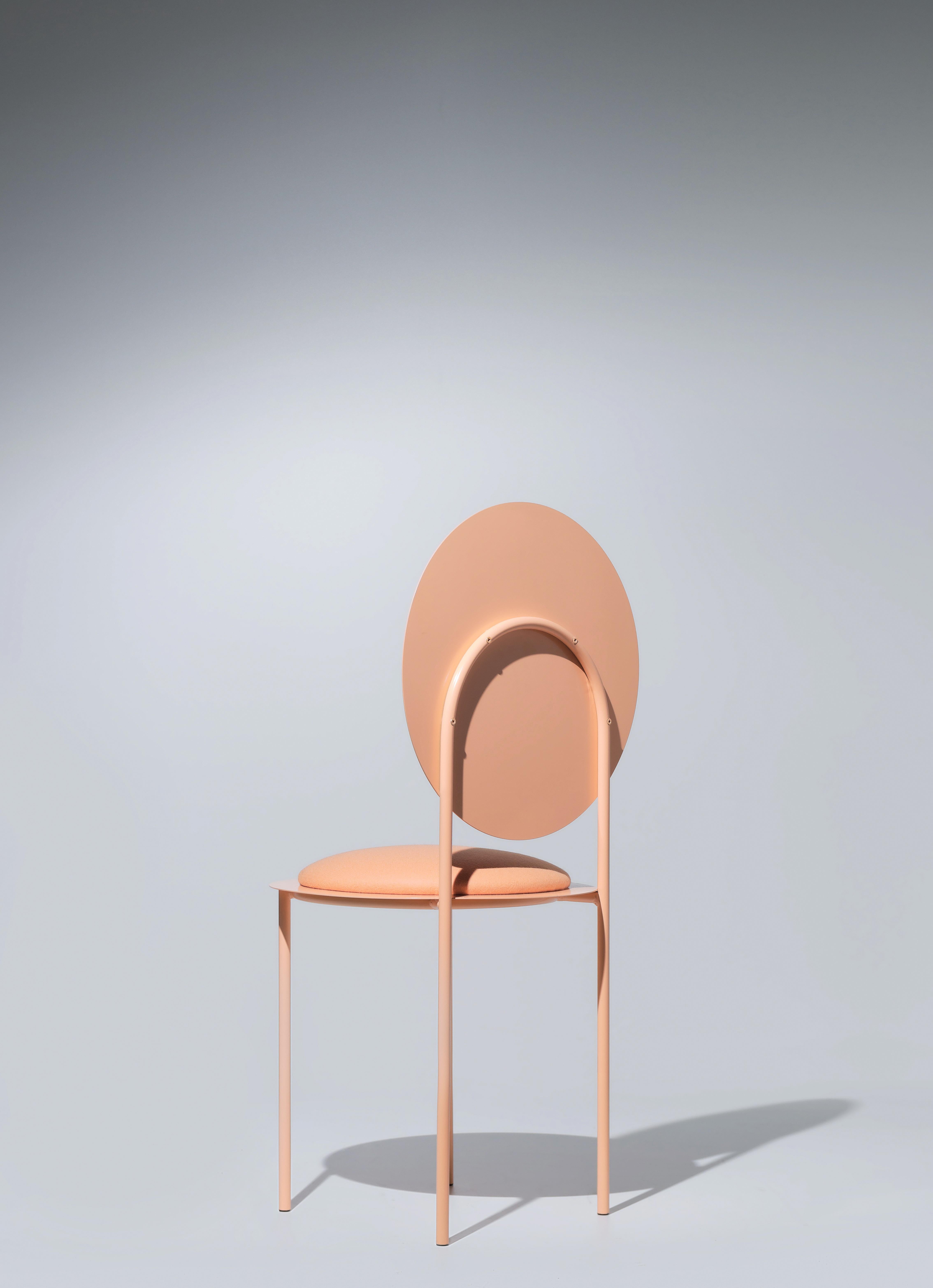 Modern La Prima Minimalistic Chair in Metal and Fabric