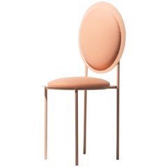 Chaise minimaliste La Prima en métal et tissu