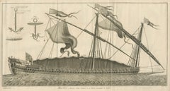 La Réale French Royal Galley, Large Naval Engraving, c.1769