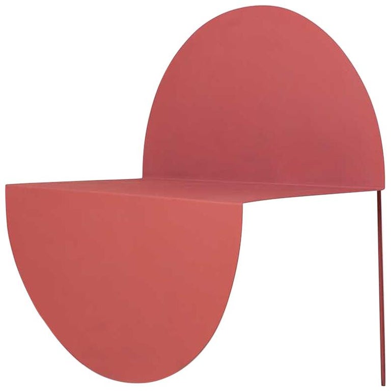 La Redonda Steel Accent Chair in Matte Lacquered Oak Brown 1