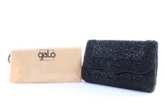 La Regale Black Beaded Sequin Embroidery Crossbody 2way Evening Bag Clutch 1m77