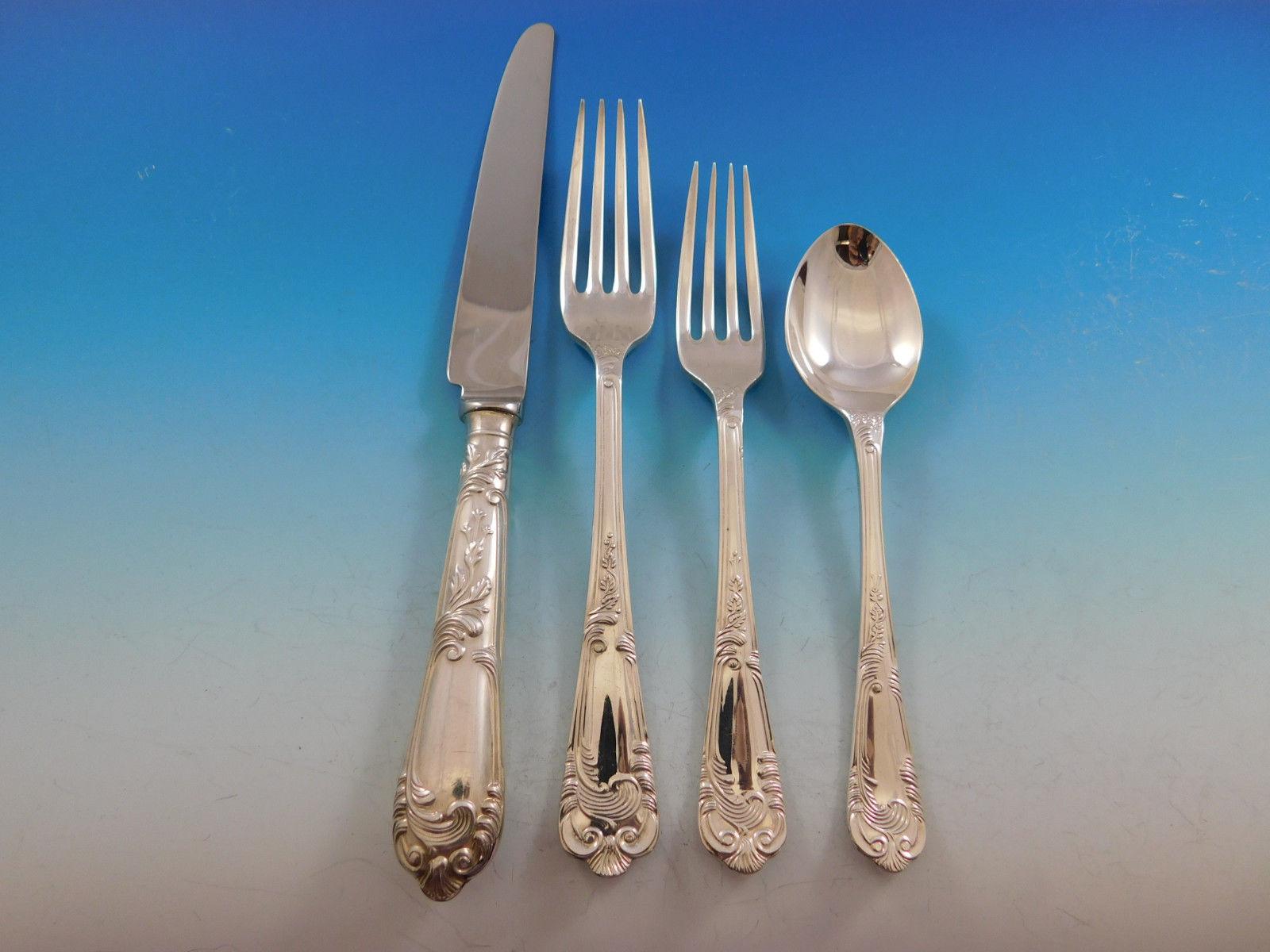 La Regence by Carrs UK Sterling Silver Flatware Set 12 Service 67 Pieces Dinner In Excellent Condition In Big Bend, WI