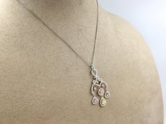 La Reina Collection Pink, White and Yellow Diamond Pendant Necklace