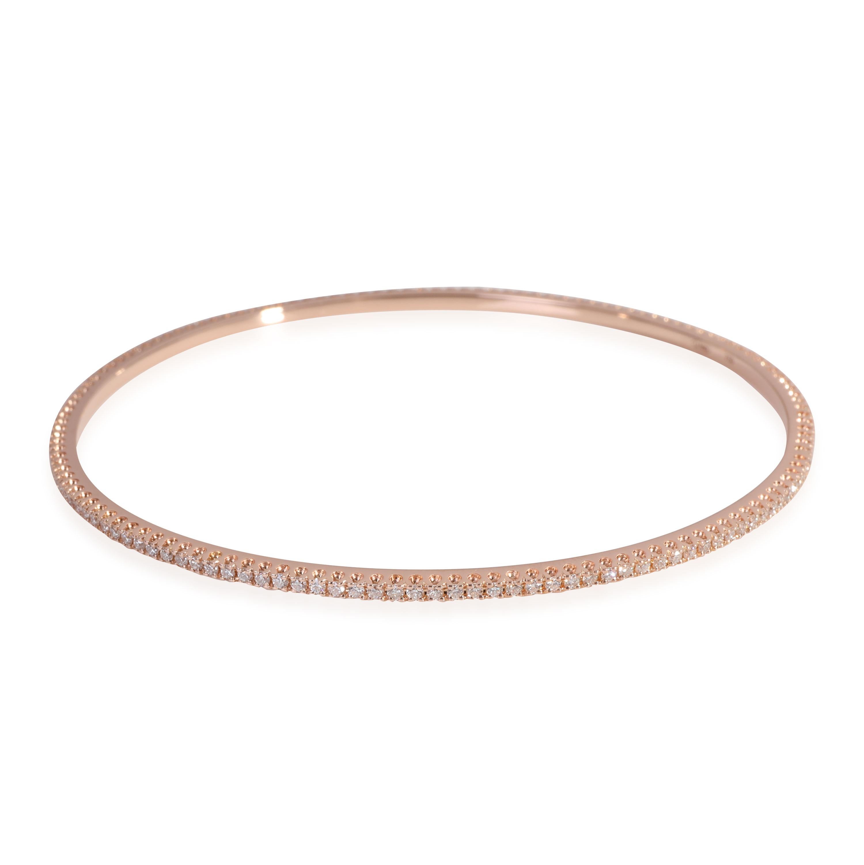 La Reina Diamond Bangle in 18k Rose Gold 1 CTW In Excellent Condition For Sale In New York, NY
