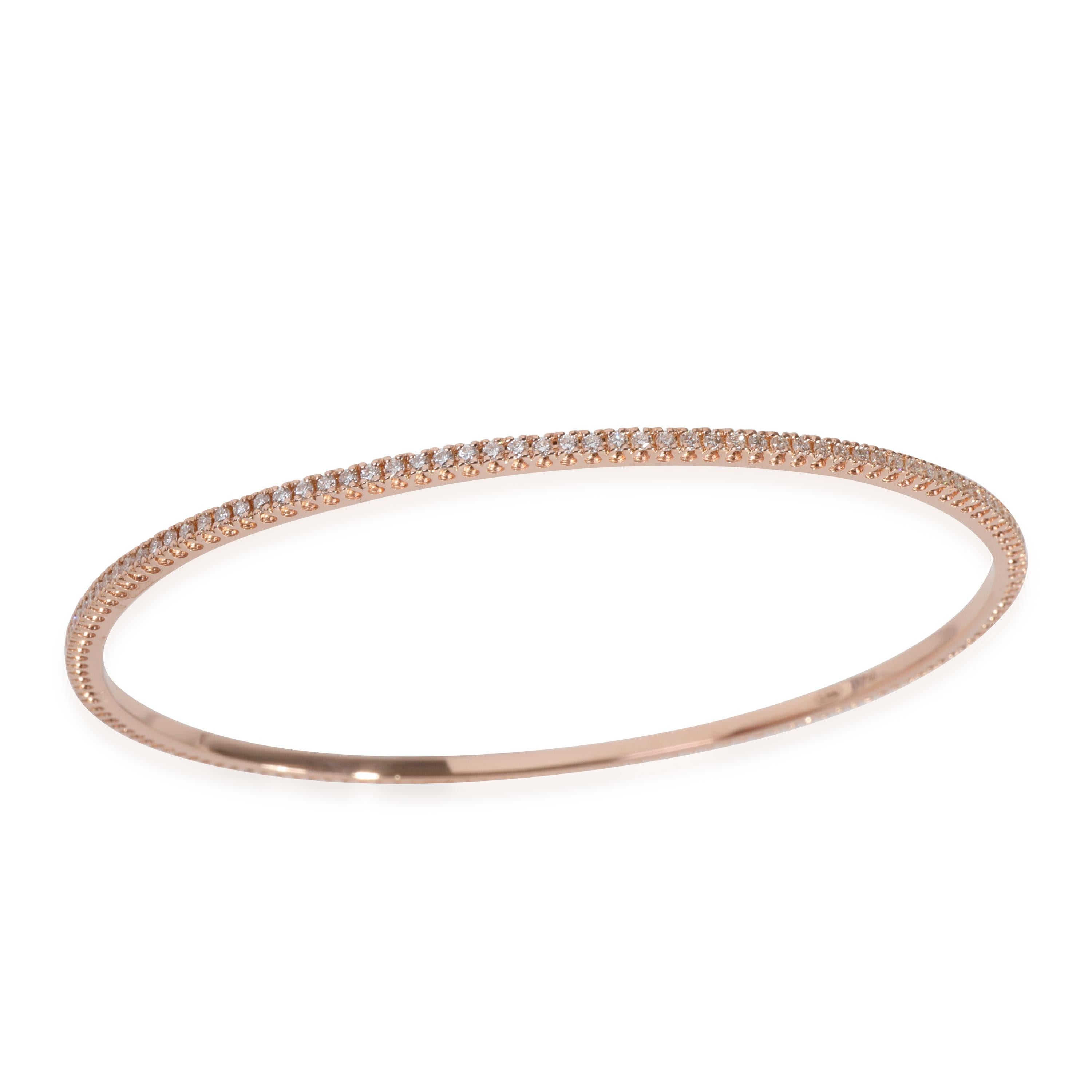 La Reina Diamond Bangle in 18k Rose Gold 1 CTW In Excellent Condition For Sale In New York, NY