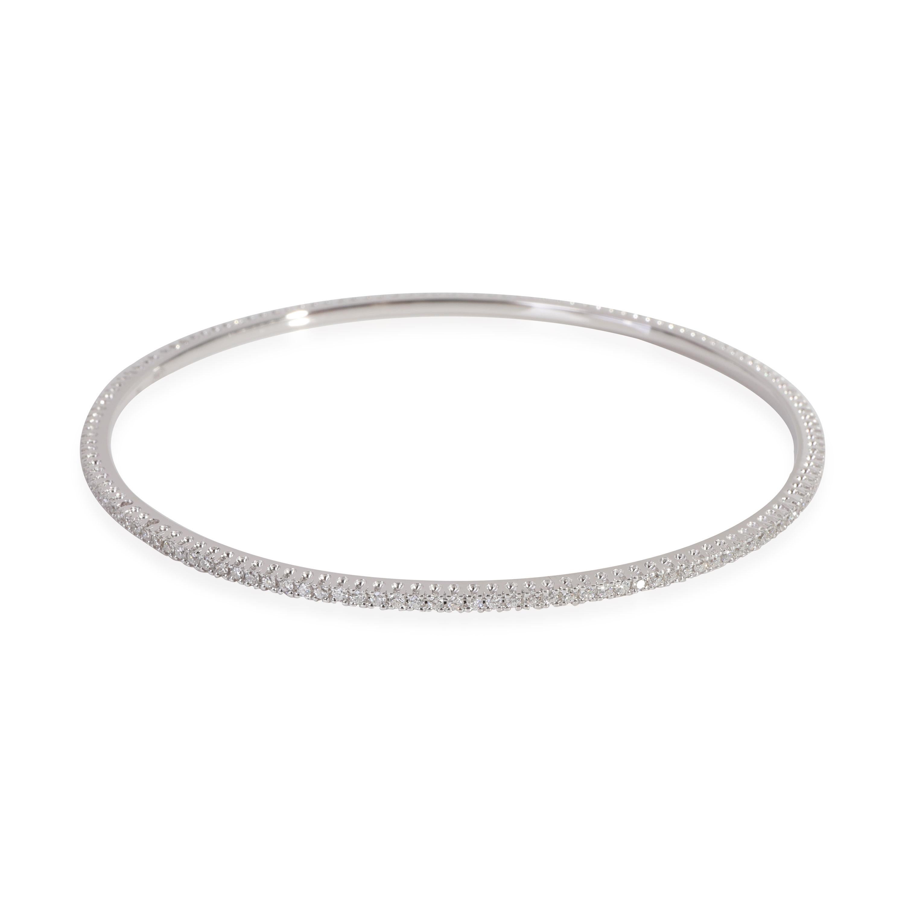 Women's or Men's La Reina Diamond Bangle in 18K White Gold, '1 Ctw' For Sale