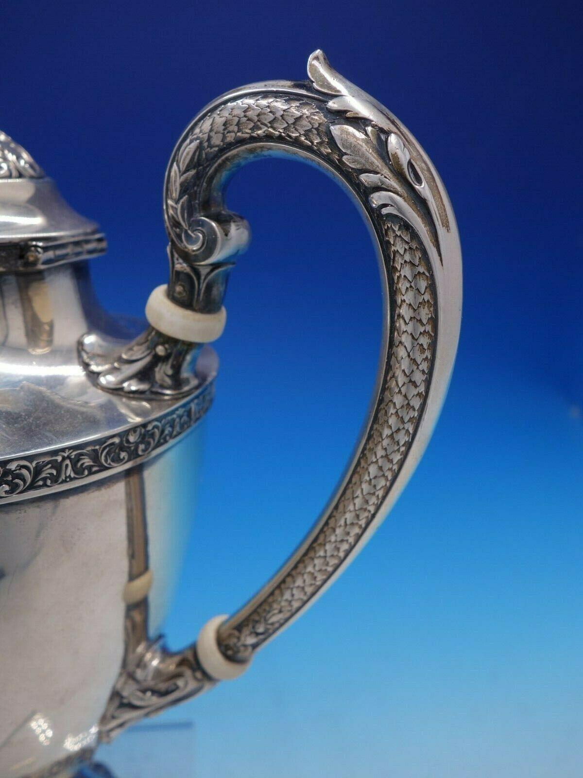 La Reine by Wallace Rare Sterling Silver 5-Piece Tea Set Marked #4500 2