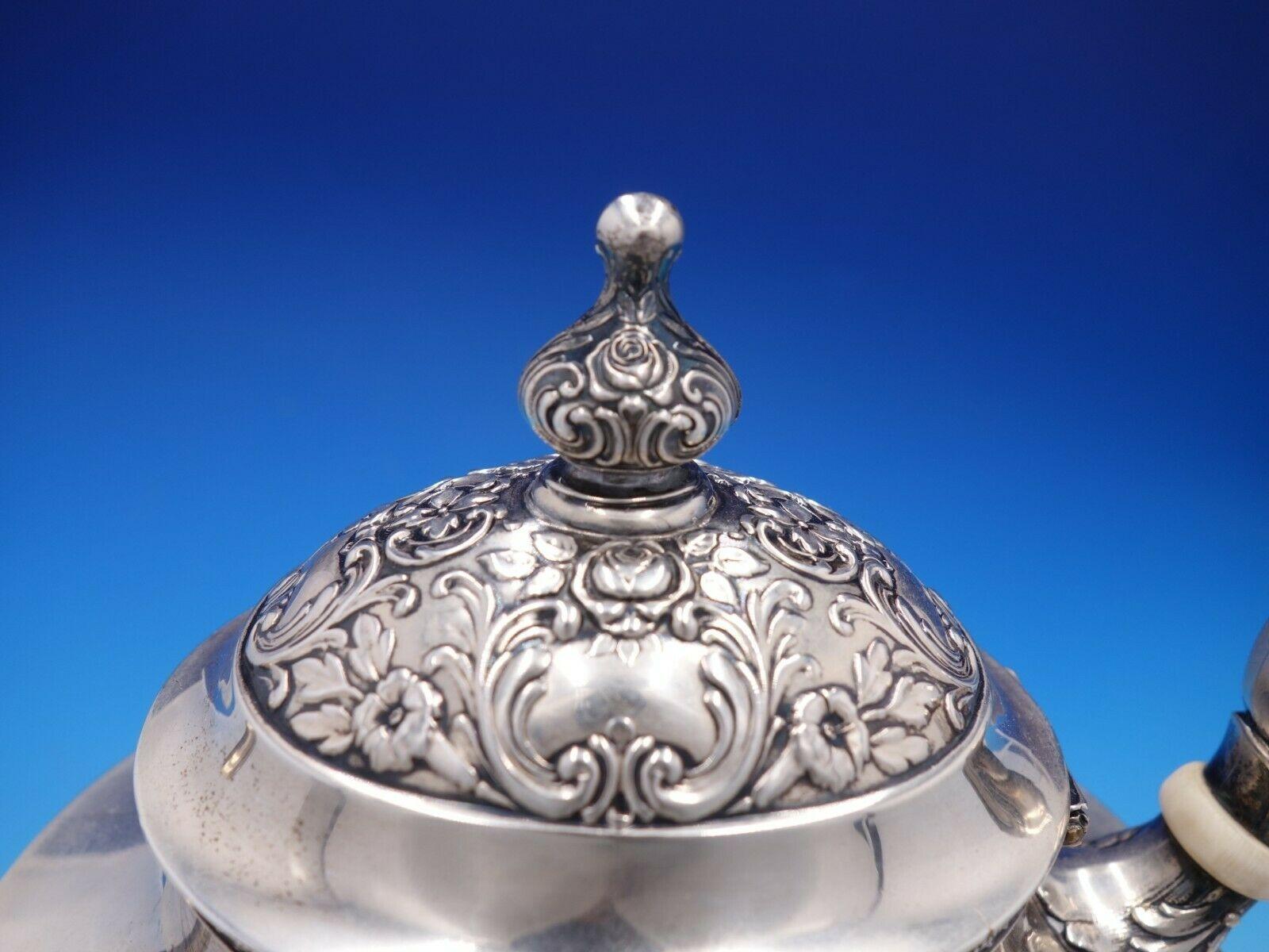 La Reine by Wallace Rare Sterling Silver 5-Piece Tea Set Marked #4500 3
