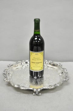 "La Reine" by Wallace Round Scalloped Footed Silver Plated Serving Platter Tray