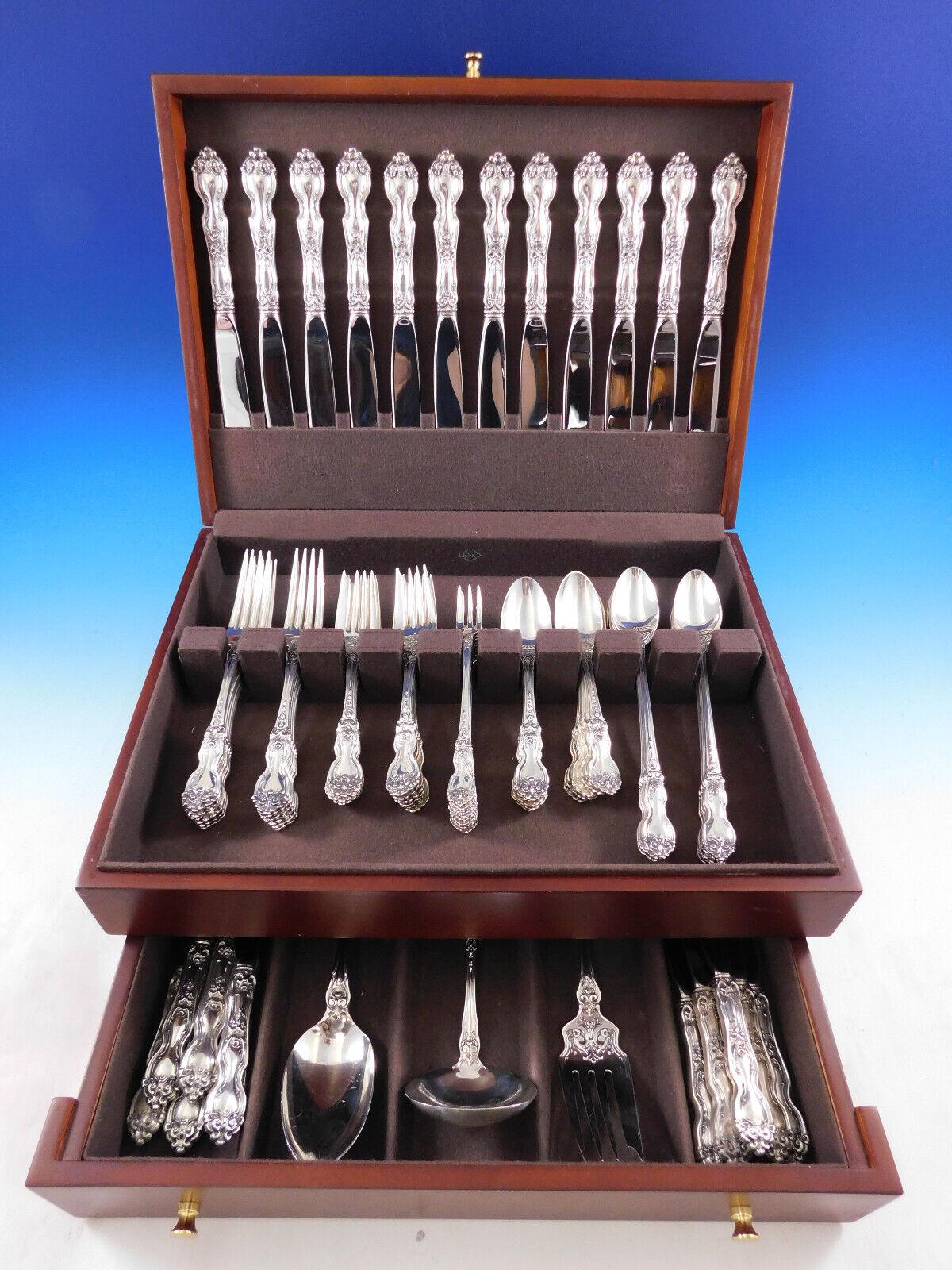 La Reine by Wallace Sterling Silver Flatware Set for 12 Service 87 Pieces For Sale 5