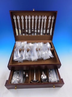 La Reine by Wallace Set di posate in argento sterling per 12 persone Servizio 89 pezzi Pranzo