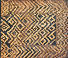 Dipinto di un antico tappeto tribale caucasico "Kuba", acquerello su seta