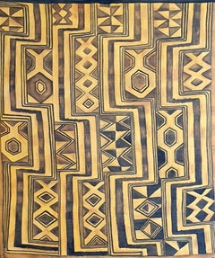 Painting of an Antique Caucasian 'Kuba' Tribal Rug, Watercolour on Silk