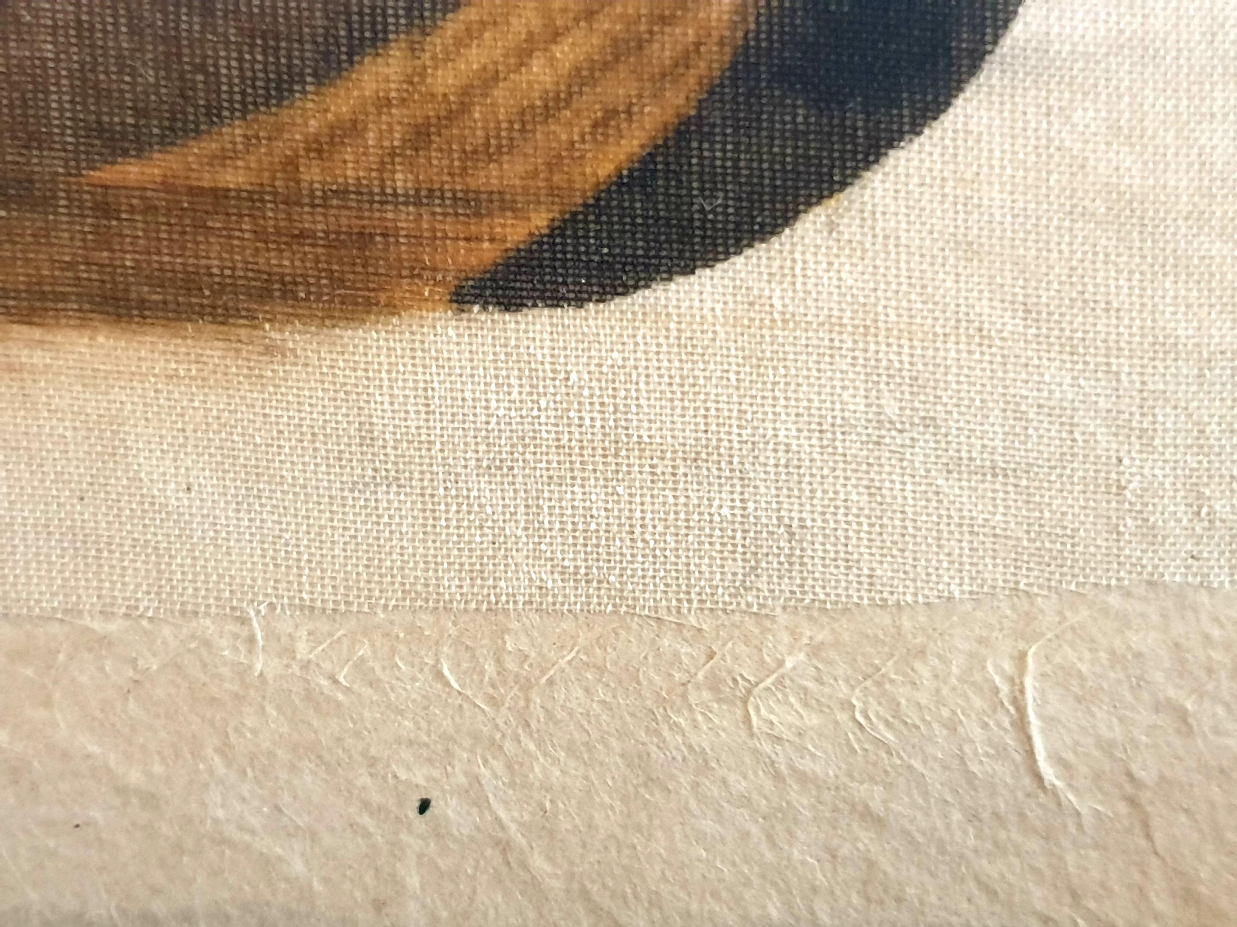 Dipinto di un antico tappeto tribale caucasico 
