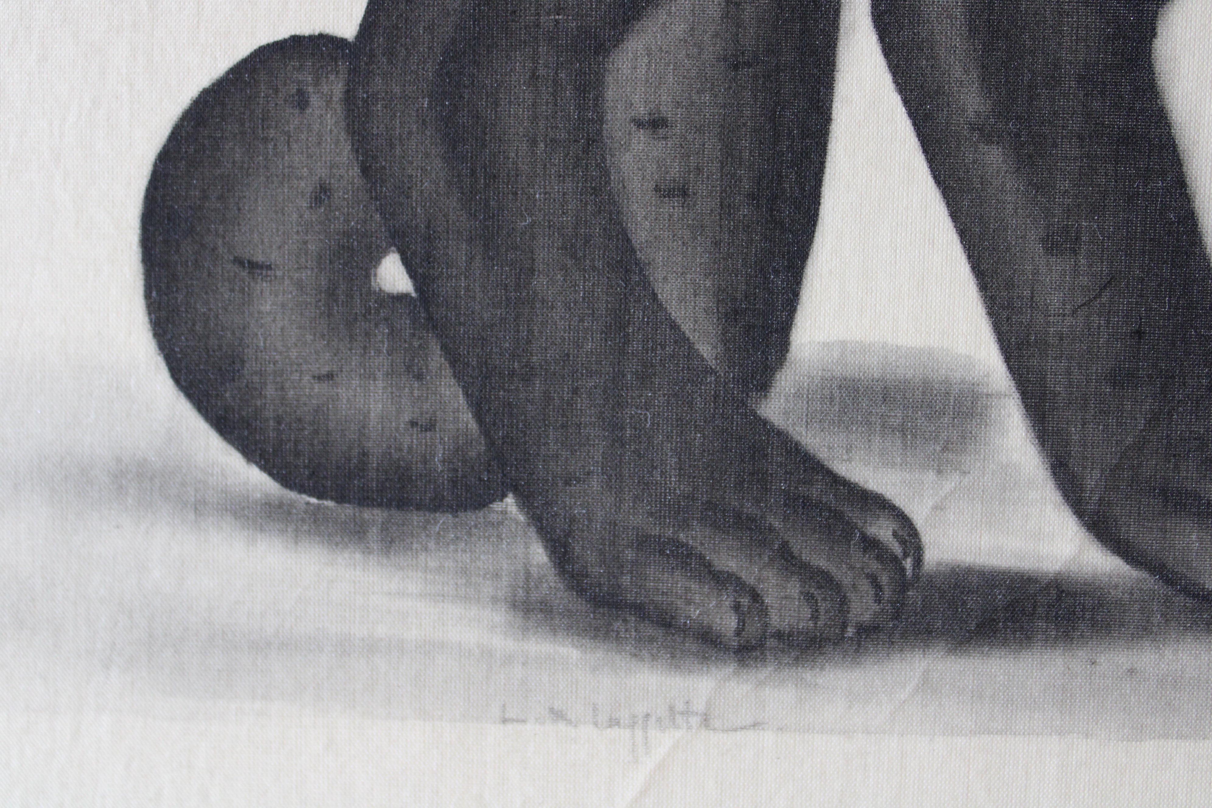 Schwarzes Panther-Aquarell auf Seide auf japanischem Papier von La Roche Laffitte, Vintage 5