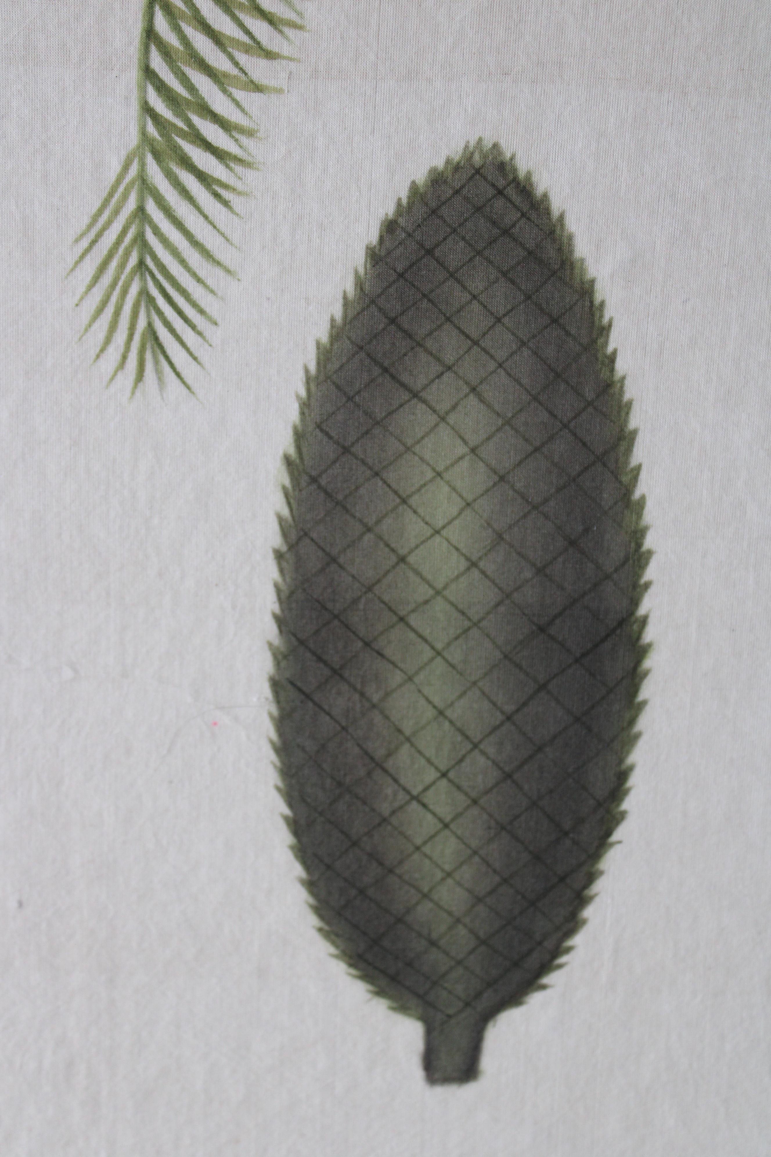 La Roche Laffitte Palmera vintage acuarela sobre seda sobre papel japonés 1