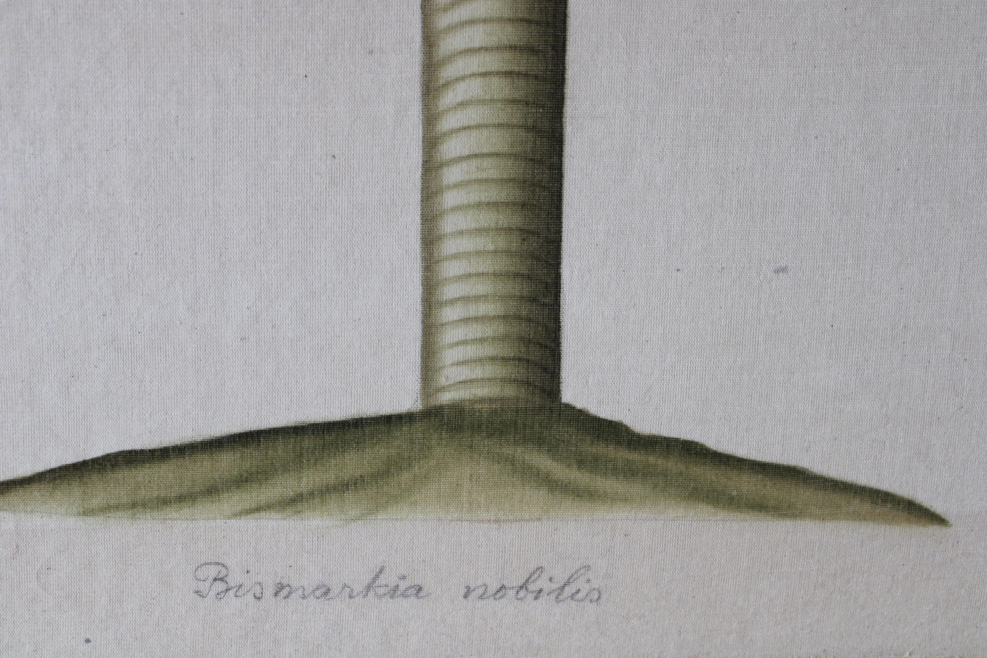 Aquarelle de palmier vintage La Roche Laffitte sur soie sur papier japonais en vente 4