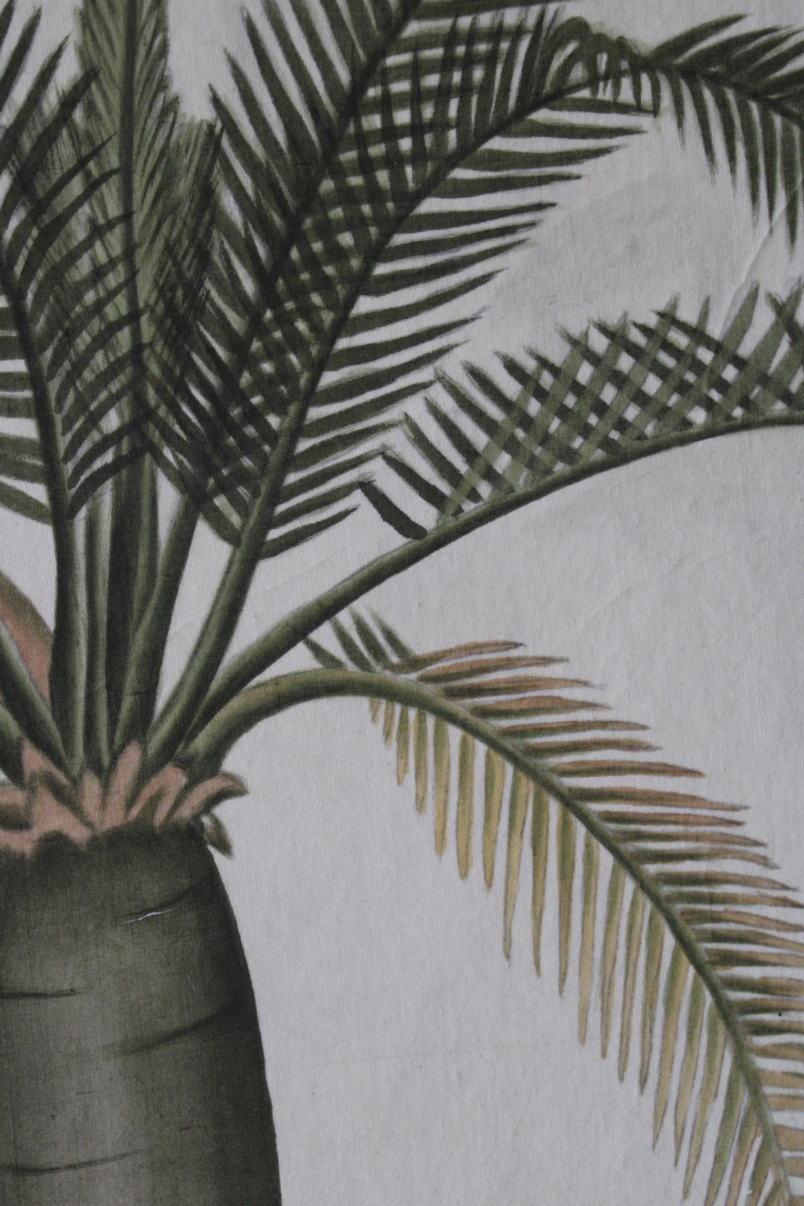 La Roche Laffitte Vintage Palmen-Aquarell auf Seide auf japanischem Papier, Vintage 6