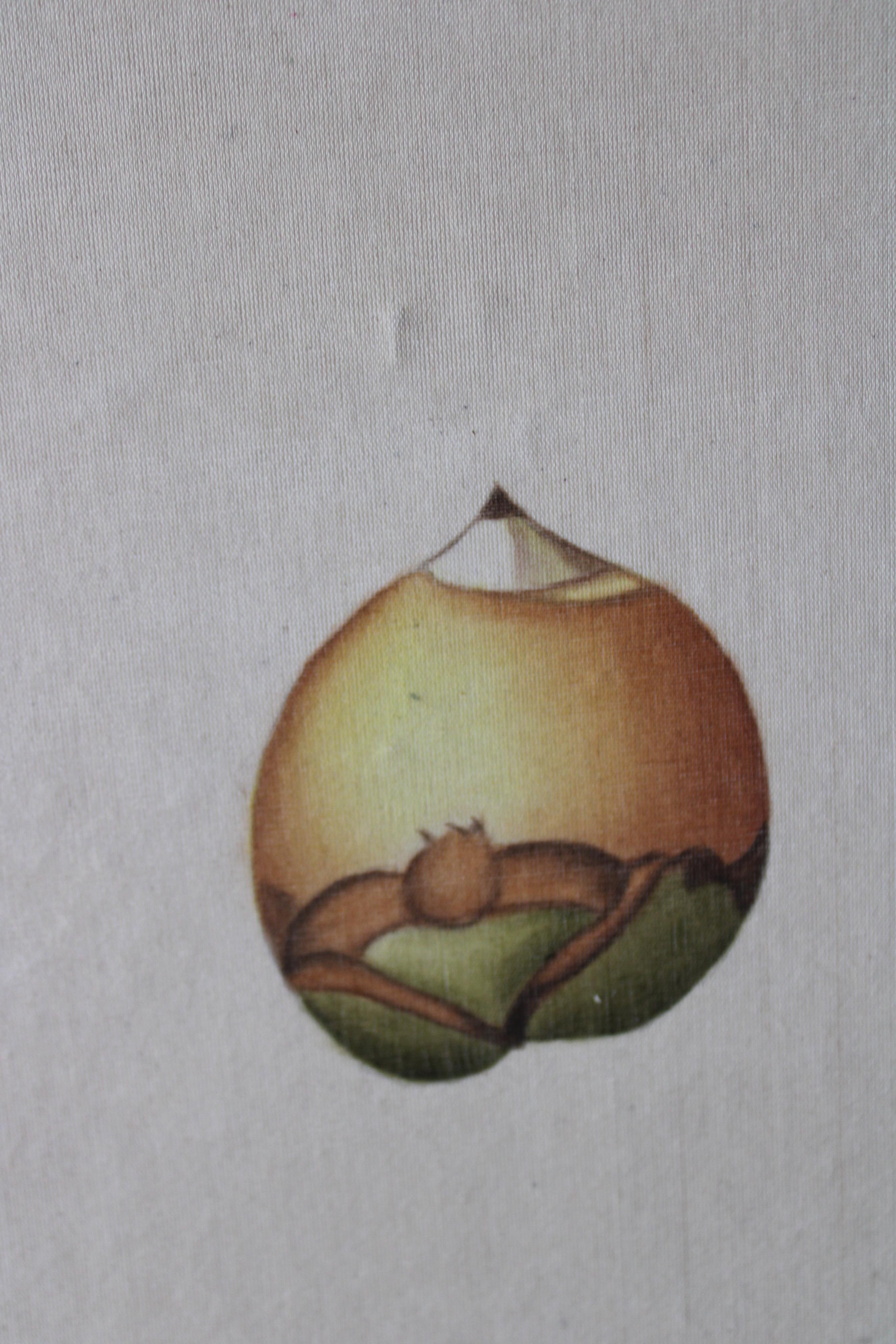 Aquarelle de palmier vintage La Roche Laffitte sur soie sur papier japonais en vente 7