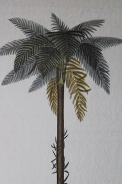 La Roche Laffitte Vintage Palm Tree watercolour on silk on Japanese paper