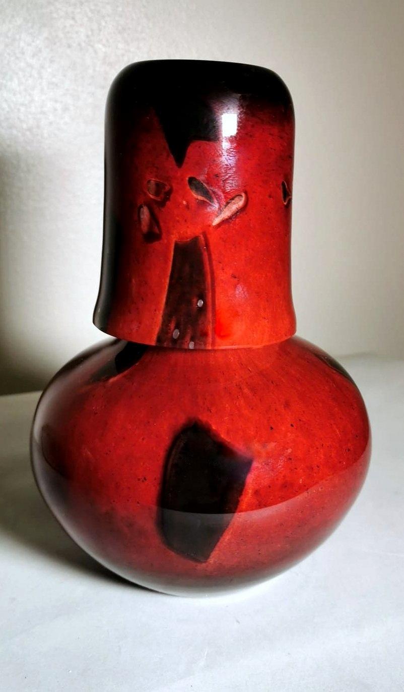 We kindly suggest you read the whole description, because with it we try to give you detailed technical and historical information to guarantee the authenticity of our objects.
Valuable and particular night bottle made of blown glass and