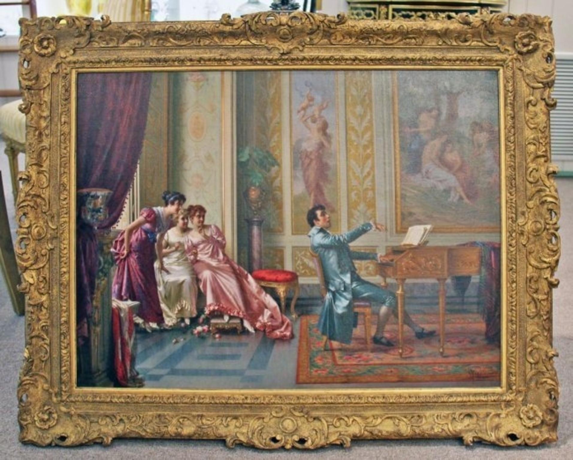 „La Romanza Preferita“ Vittorio Reggianini, signiert Öl auf Leinwand (20. Jahrhundert) im Angebot