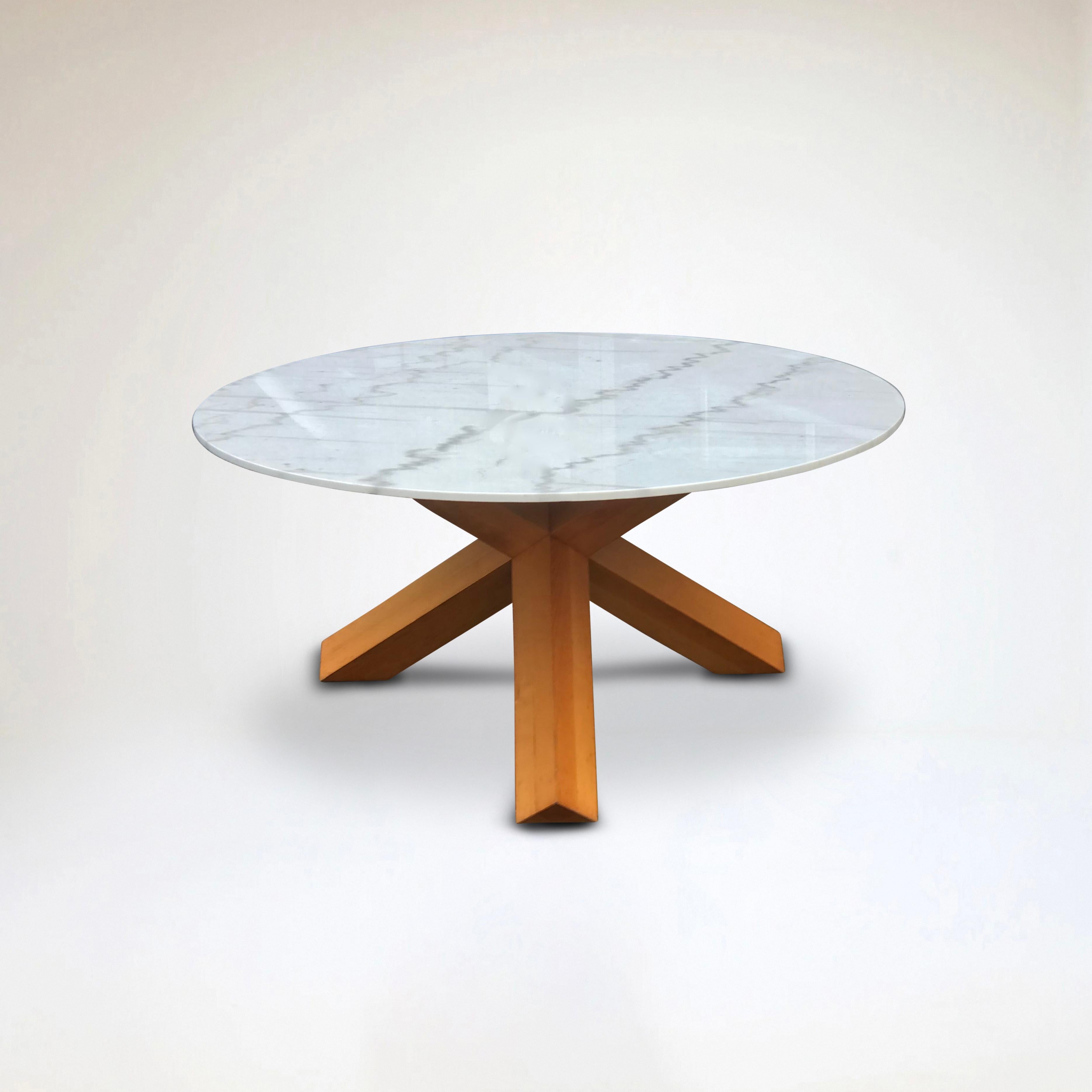 Space Age La Rotonda Ash and marble dining table by Mario Bellini for Cassina 1980s For Sale
