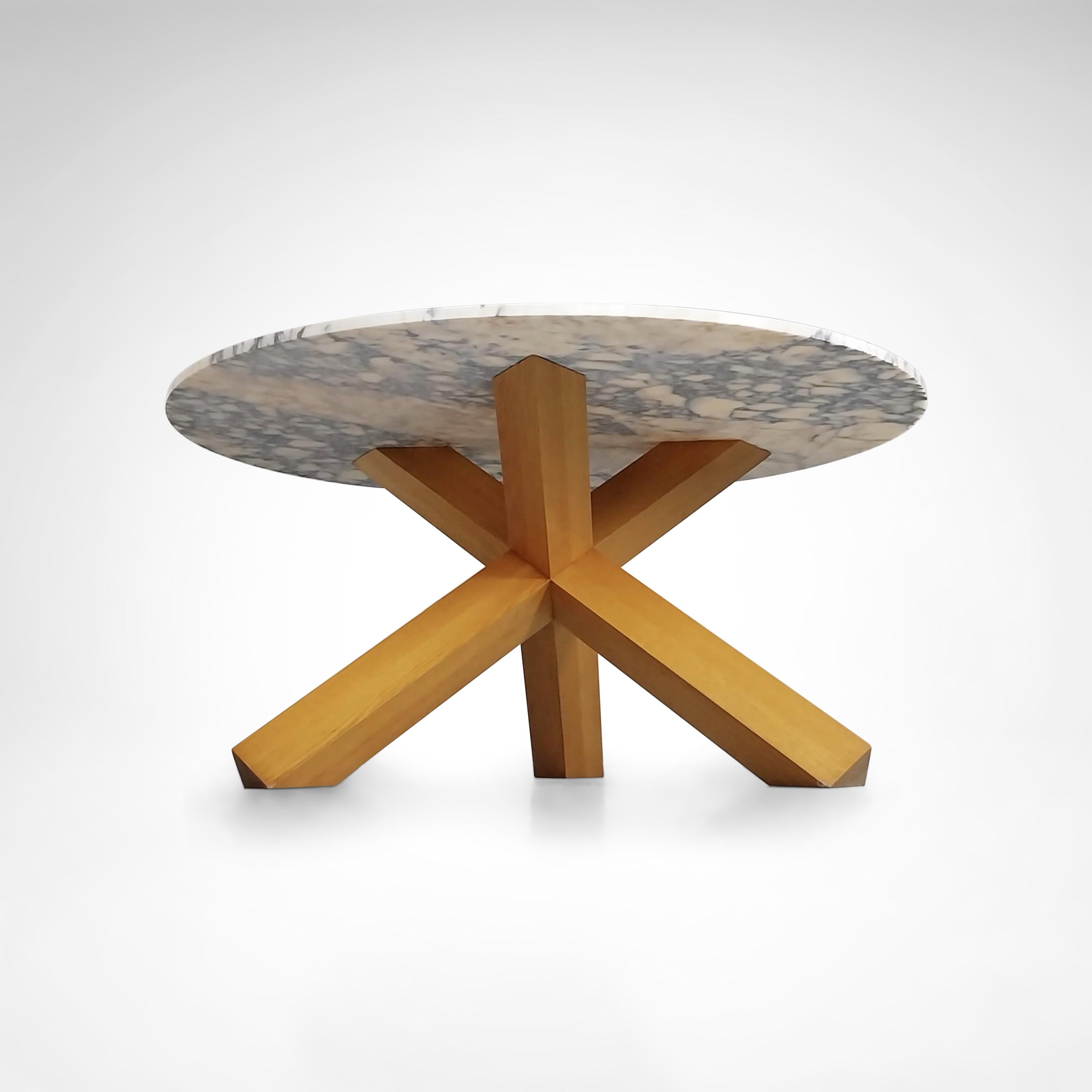 Italian La Rotonda Ash and marble dining table by Mario Bellini for Cassina 1980s