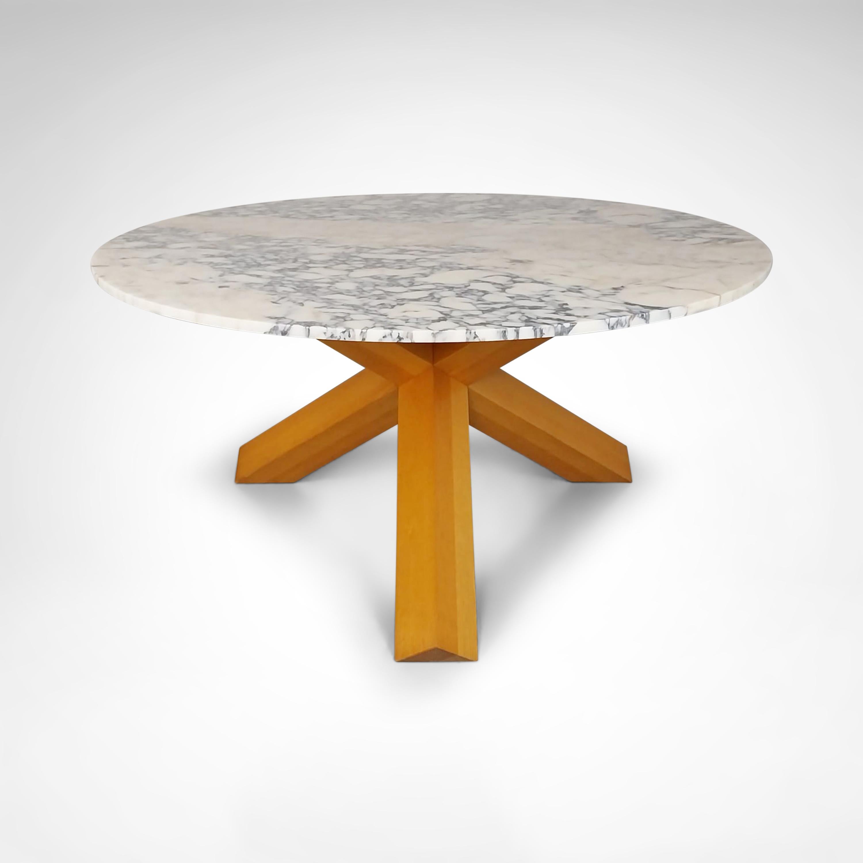 La Rotonda Ash and marble dining table by Mario Bellini for Cassina 1980s In Good Condition In Sas van Gent, NL