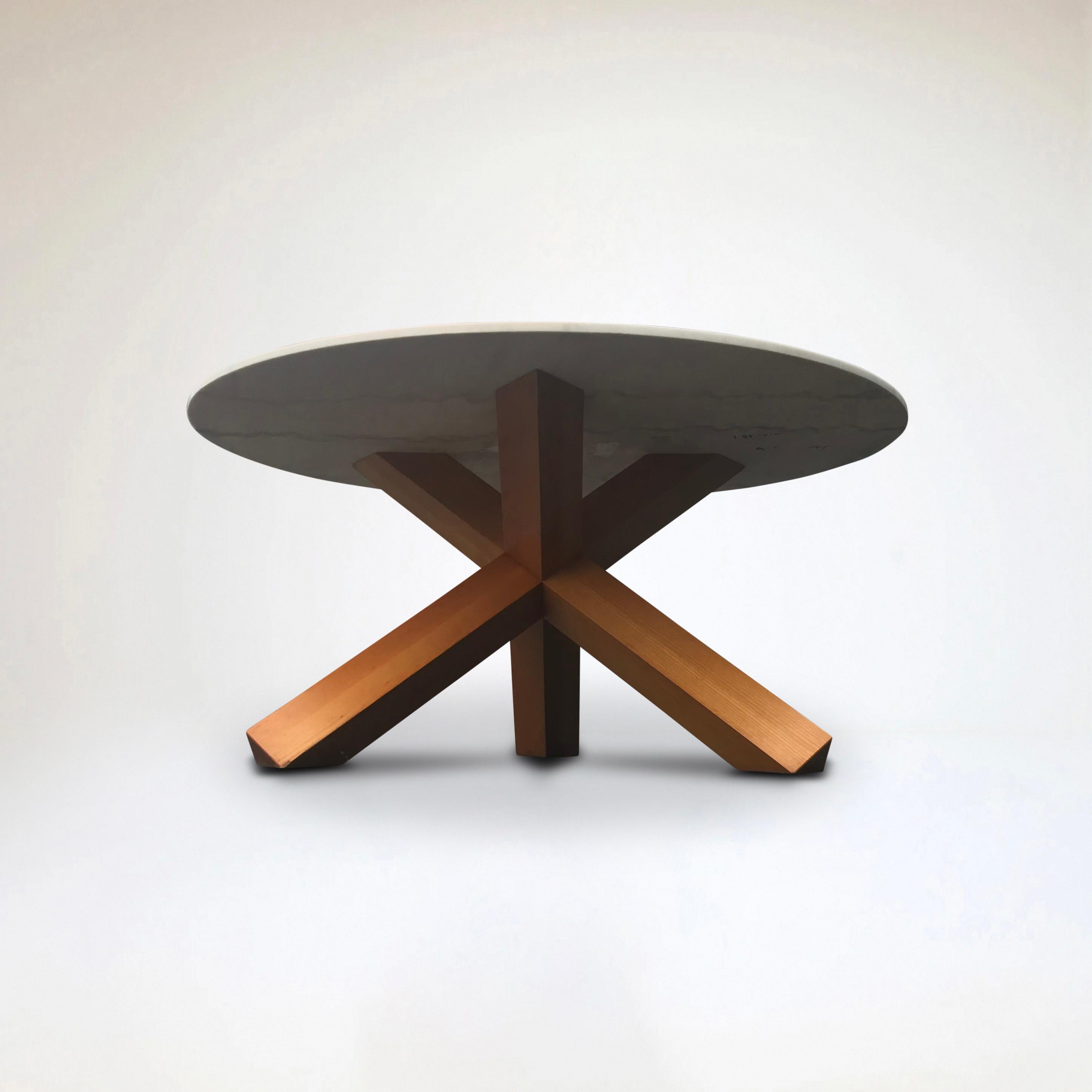 La Rotonda Ash and marble dining table by Mario Bellini for Cassina 1980s For Sale 1