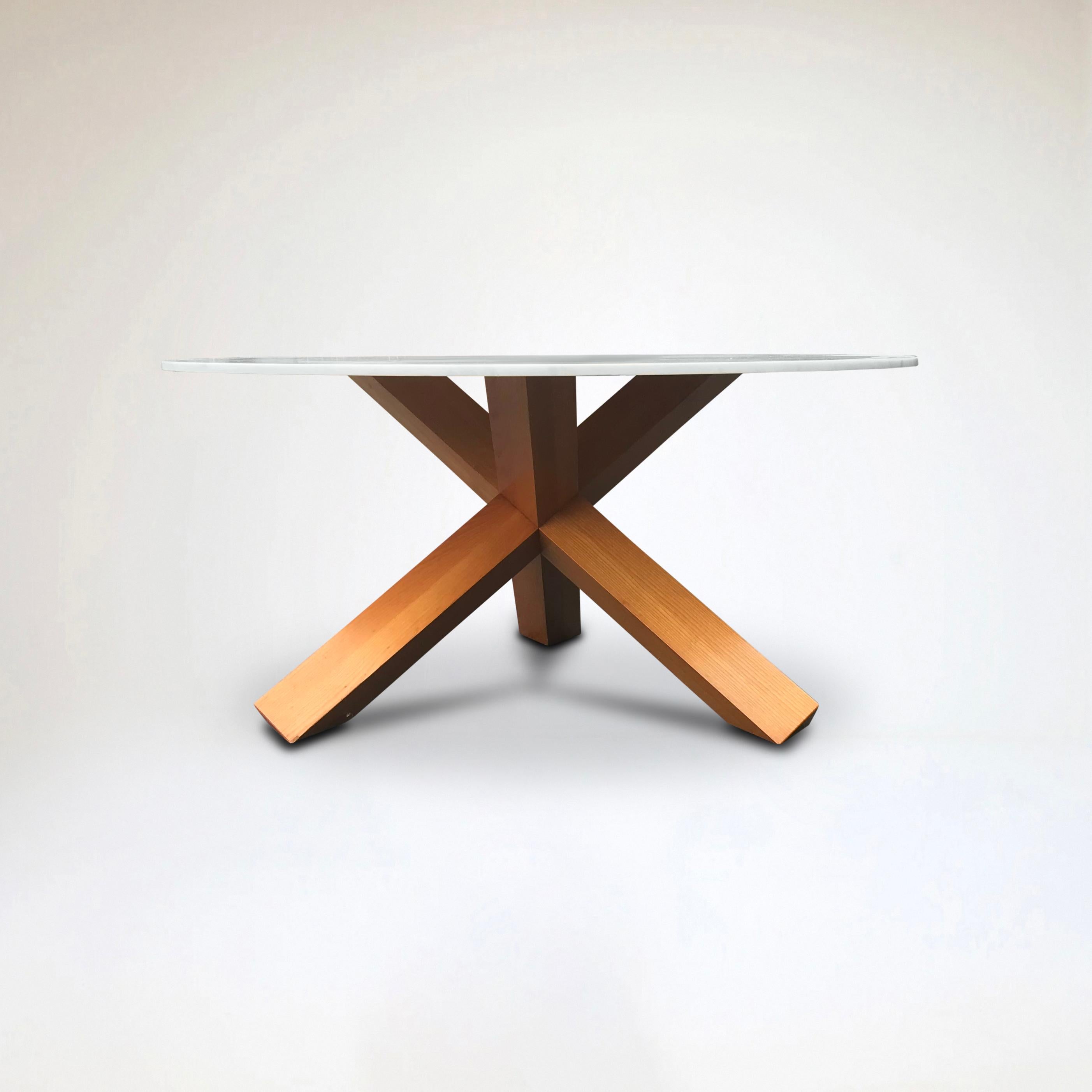 La Rotonda Ash and marble dining table by Mario Bellini for Cassina 1980s For Sale 2